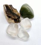 Wassermischung „Sommer“ – Prasem, Versteinertes Holz, Bergkristall
