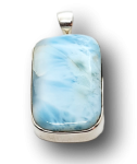 Larimar (Pektolith) Anhänger gefasst in Silber mit Öse (Einzelstück) - Ewigkeit und Augenblick