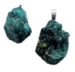 Dioptas Anhänger mit Silberöse (ca. 2,5 cm) Einzelstücke Rarität Reine Kristalline Dioptas (nicht auf Matrix) -  Glücksempfinden und Erfüllung